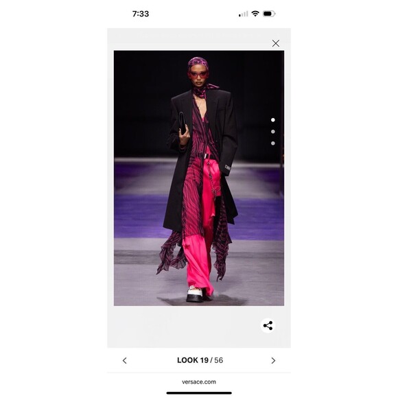 NWT $5,025 Versace Runway SS2023 Sheer Zebra Plisse Dress Red Black IT 40/US 4 - Picture 5 of 16